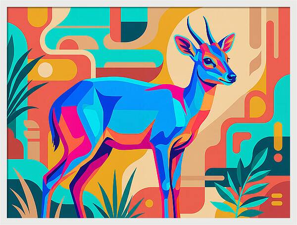 Blue Duiker In Vibrant Colors
