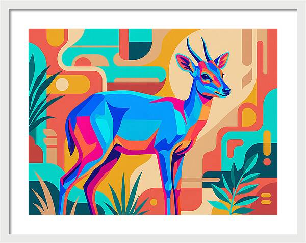 Blue Duiker In Vibrant Colors