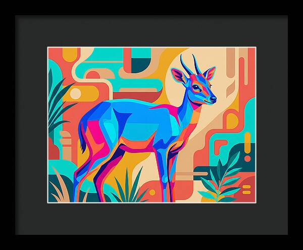 Blue Duiker In Vibrant Colors