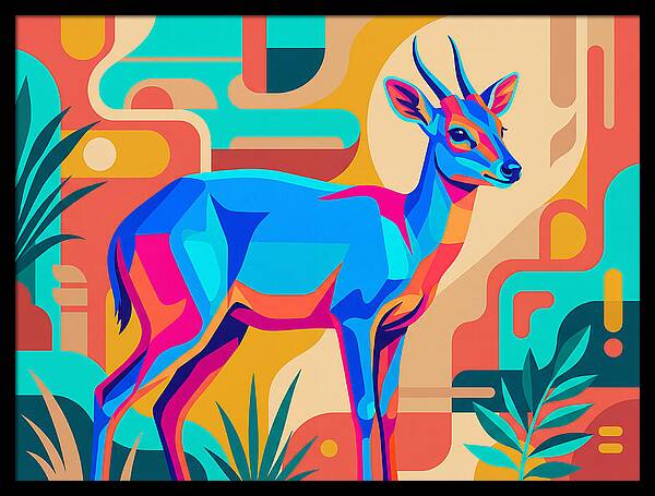 Blue Duiker In Vibrant Colors