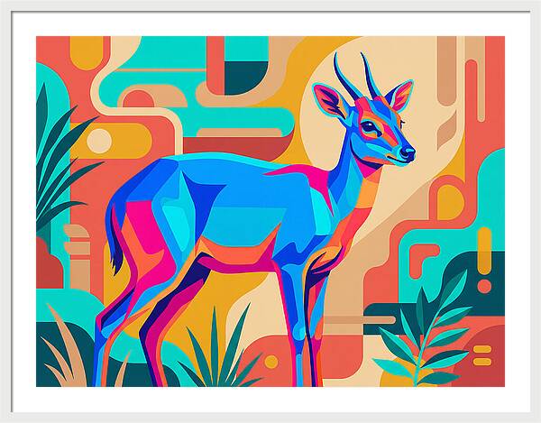 Blue Duiker In Vibrant Colors