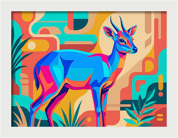 Blue Duiker In Vibrant Colors