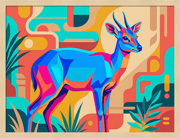 Blue Duiker In Vibrant Colors