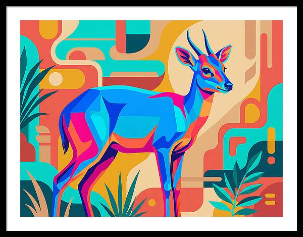 Blue Duiker In Vibrant Colors