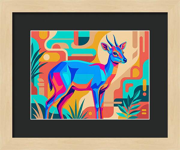 Blue Duiker In Vibrant Colors