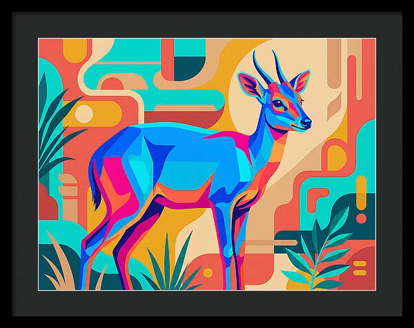 Blue Duiker In Vibrant Colors
