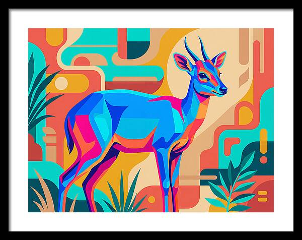 Blue Duiker In Vibrant Colors