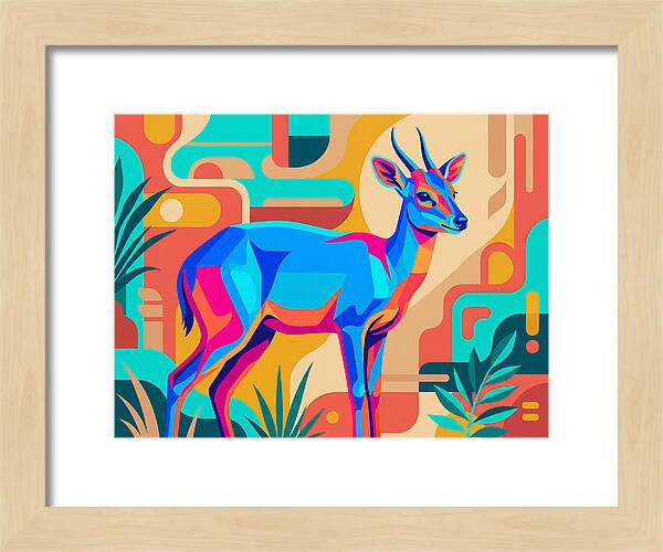 Blue Duiker In Vibrant Colors