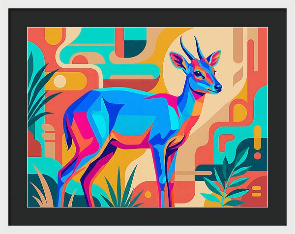 Blue Duiker In Vibrant Colors