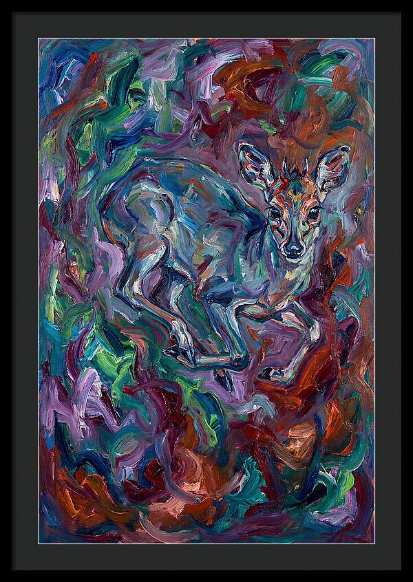 Blue Duiker In Vibrant Swirls