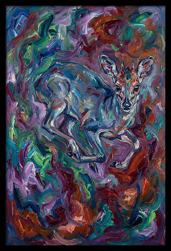 Blue Duiker In Vibrant Swirls