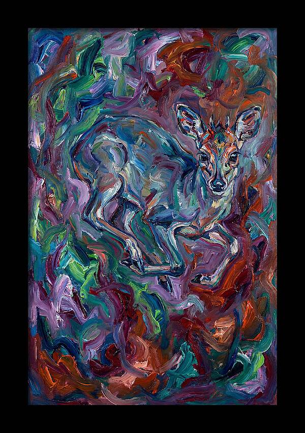 Blue Duiker In Vibrant Swirls