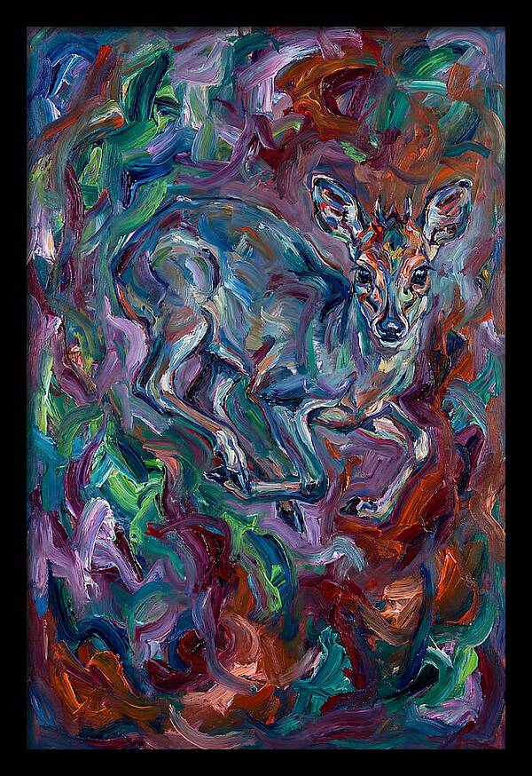 Blue Duiker In Vibrant Swirls