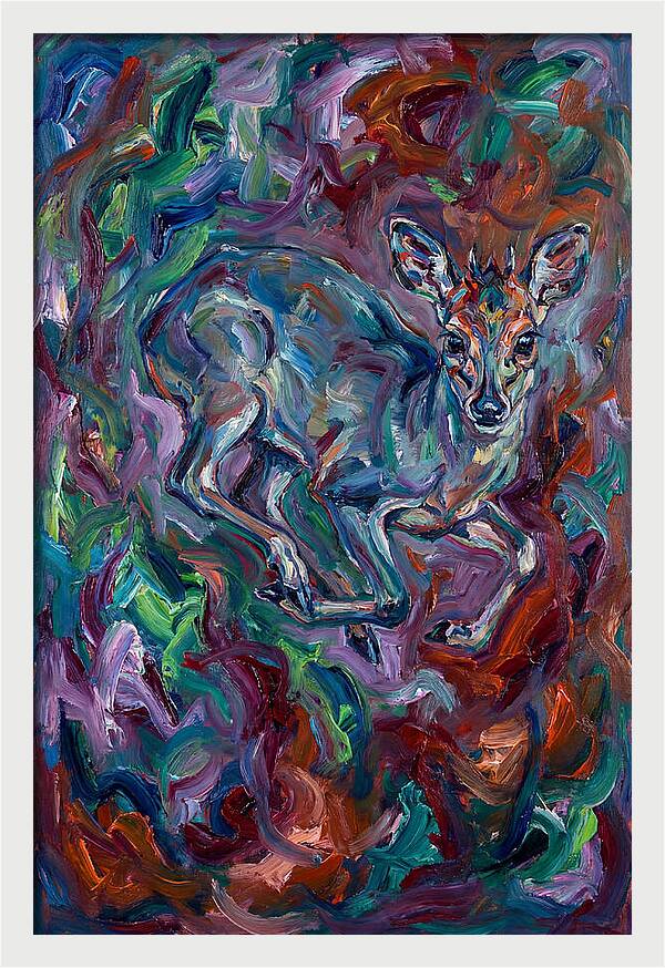 Blue Duiker In Vibrant Swirls