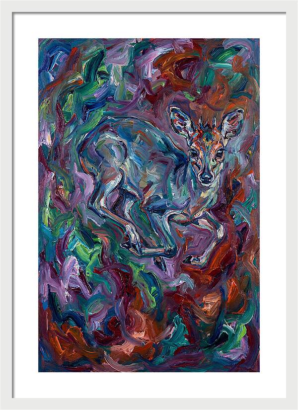 Blue Duiker In Vibrant Swirls