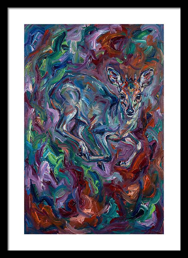 Blue Duiker In Vibrant Swirls