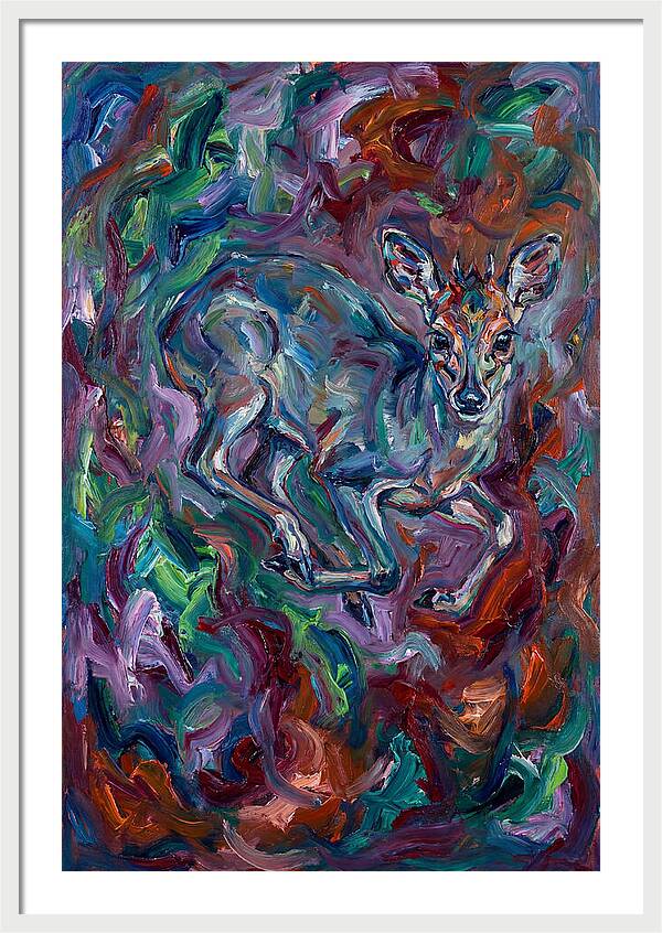 Blue Duiker In Vibrant Swirls