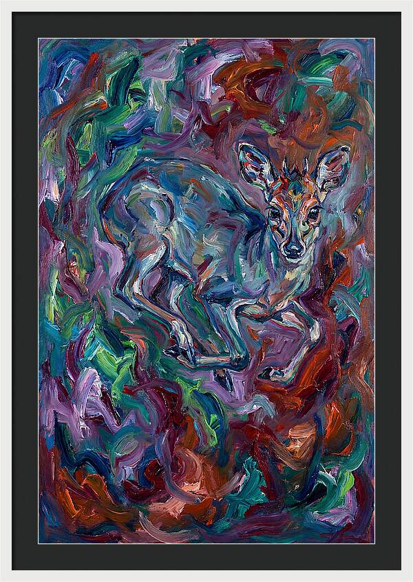 Blue Duiker In Vibrant Swirls