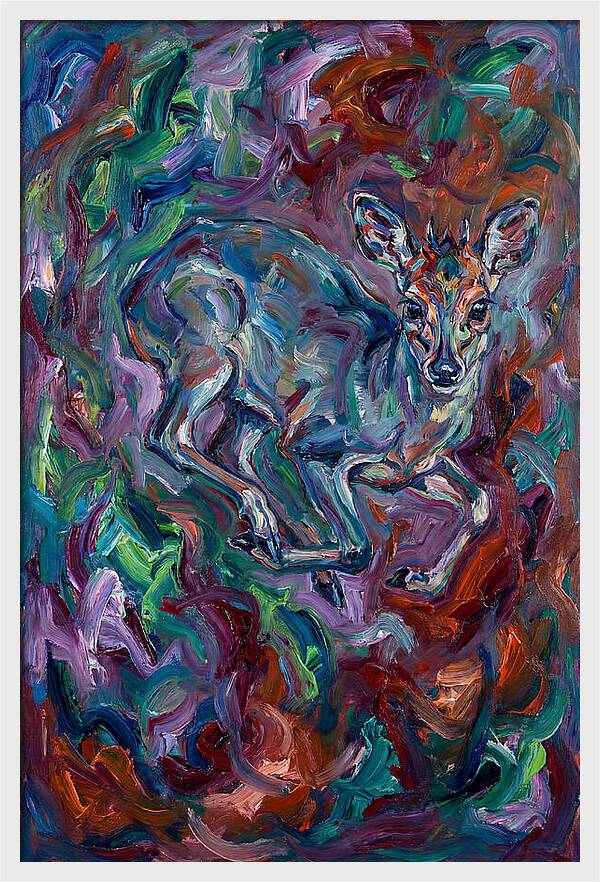 Blue Duiker In Vibrant Swirls