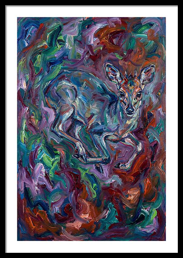 Blue Duiker In Vibrant Swirls