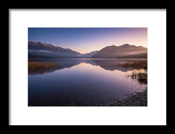 Blue Hour Serenity Over Lake