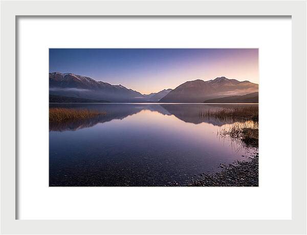 Blue Hour Serenity Over Lake