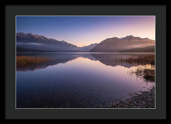 Blue Hour Serenity Over Lake