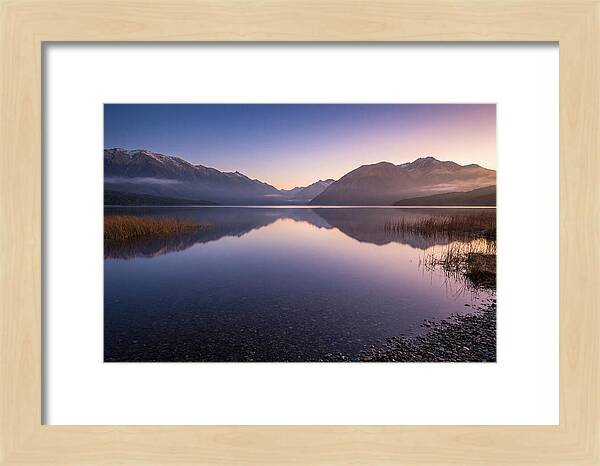 Blue Hour Serenity Over Lake