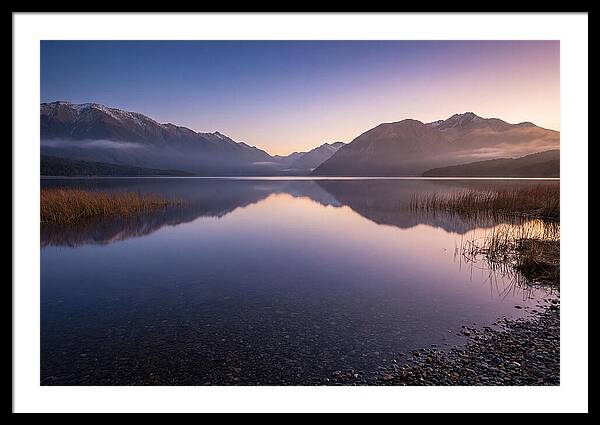 Blue Hour Serenity Over Lake