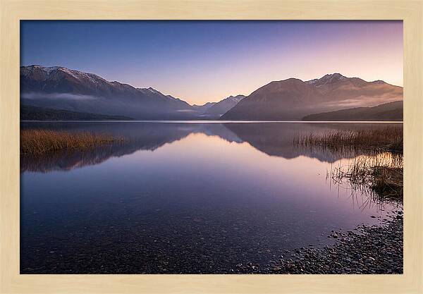 Blue Hour Serenity Over Lake