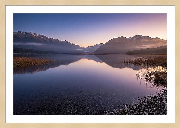Blue Hour Serenity Over Lake