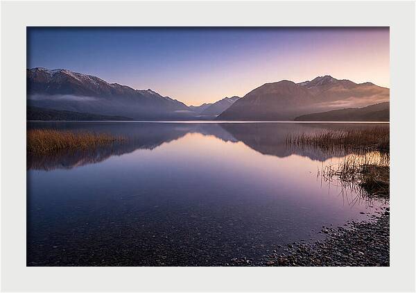 Blue Hour Serenity Over Lake