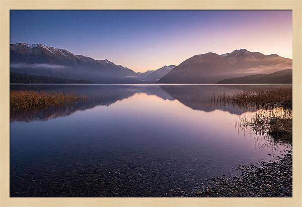 Blue Hour Serenity Over Lake