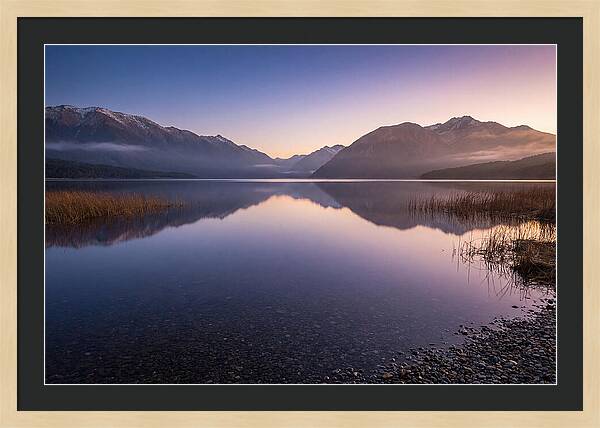 Blue Hour Serenity Over Lake