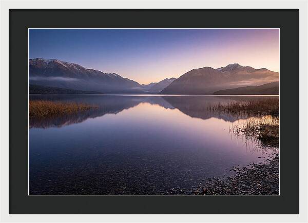 Blue Hour Serenity Over Lake