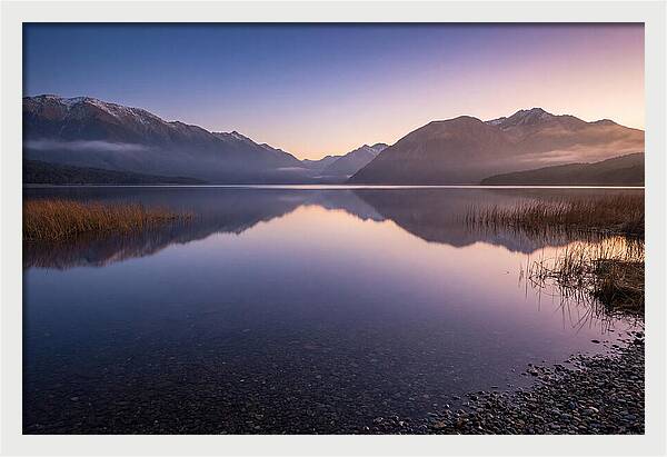 Blue Hour Serenity Over Lake