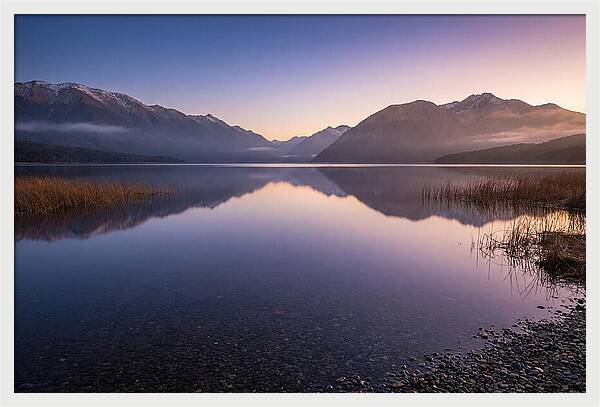 Blue Hour Serenity Over Lake