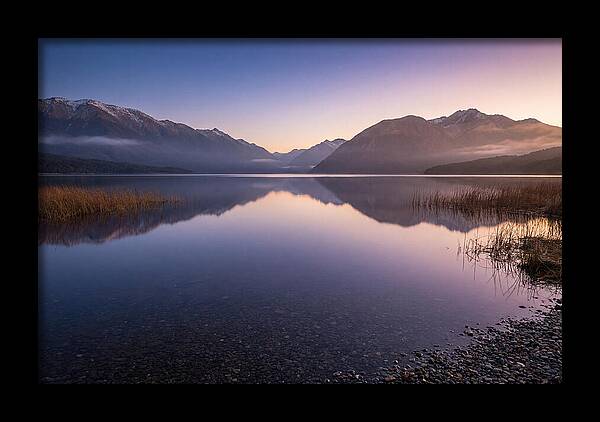 Blue Hour Serenity Over Lake