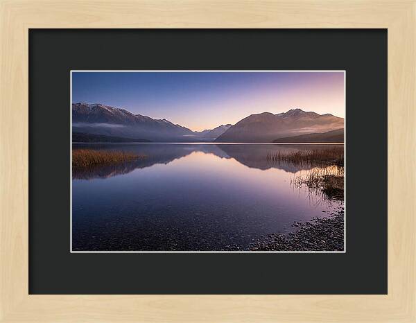 Blue Hour Serenity Over Lake