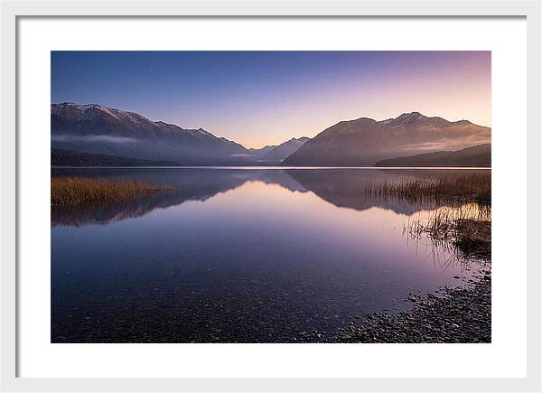 Blue Hour Serenity Over Lake