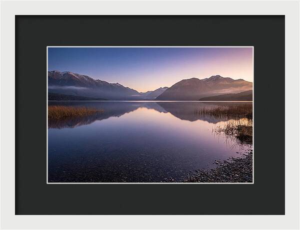 Blue Hour Serenity Over Lake