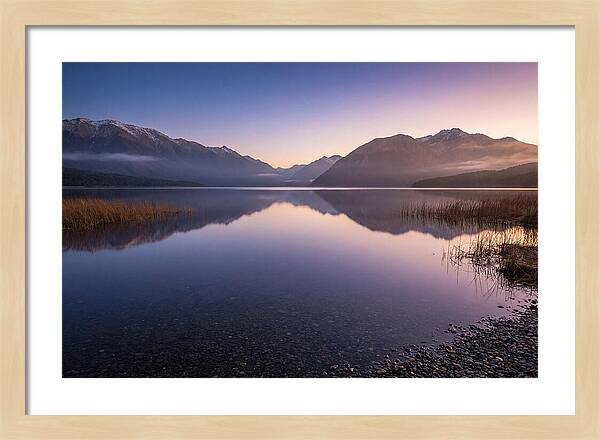 Blue Hour Serenity Over Lake