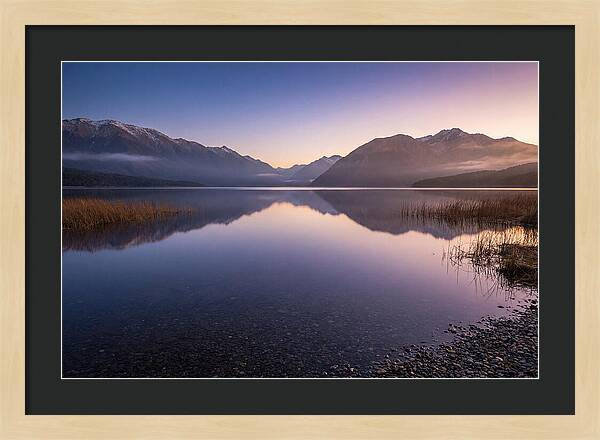 Blue Hour Serenity Over Lake