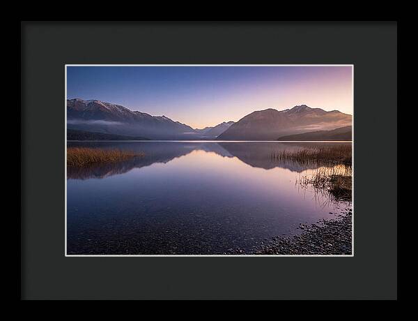 Blue Hour Serenity Over Lake