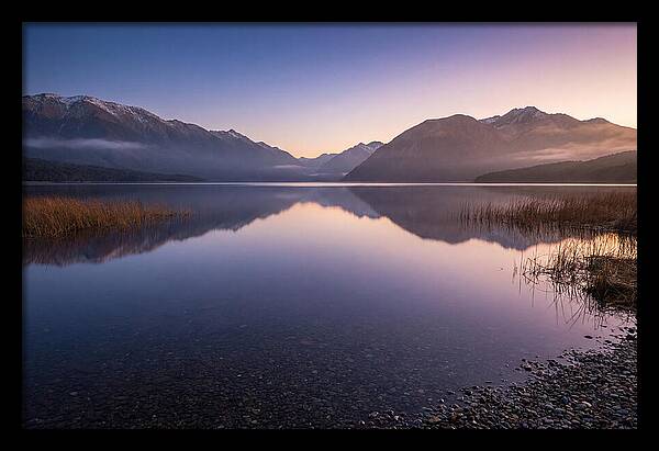 Blue Hour Serenity Over Lake