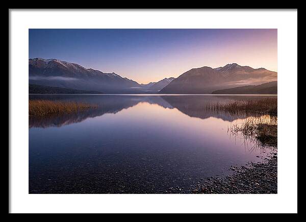 Blue Hour Serenity Over Lake