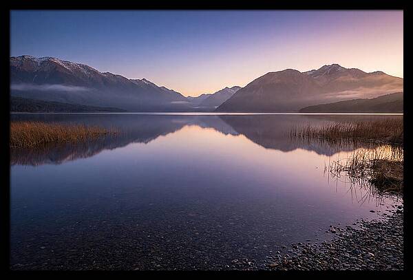 Blue Hour Serenity Over Lake