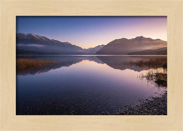 Blue Hour Serenity Over Lake