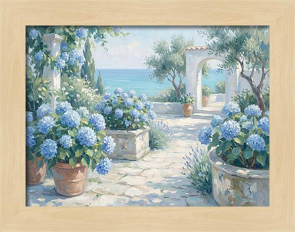 Blue Hydrangeas By The Sea