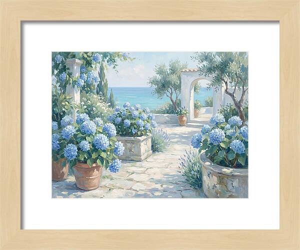 Blue Hydrangeas By The Sea